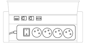 mediabox M04H EU (4x230V, 2xRJ45, 1xUSB, 1xHDMI) x 1, aluminium