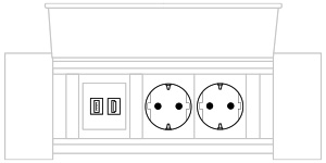 Mediabox M06H Schuko (2x230V, 1xUSB A, 1xHDMI) x 1