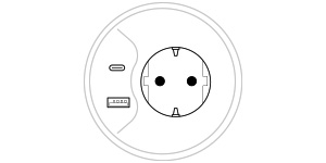 Mediabox M071 Schuko (1x230V, 1xUSB A caricatore, 1xUSB C) x 4