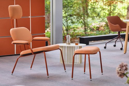 New School Lounge - upholstered footrest