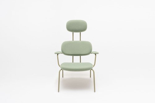 New School Lounge upholstered armchair with headrest