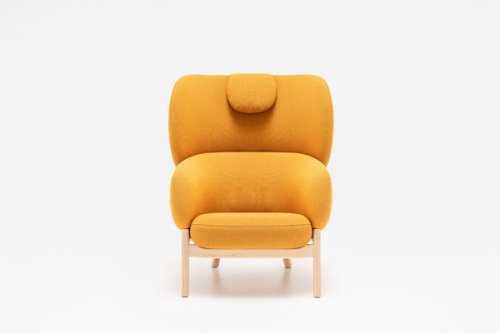 Grand Grace - armchair with headrest wooden base