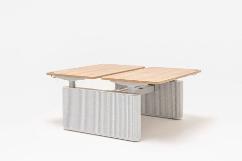 Ogi Drive Bench electrically adjustable bench desk with felt panels