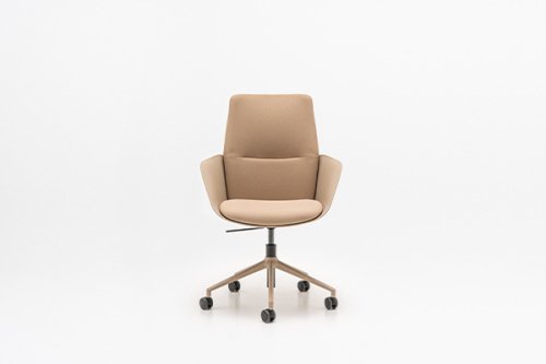 Senda chair with an aluminum base and height adjustment
