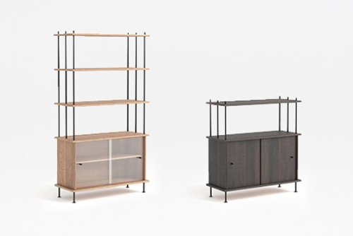 Bava wooden half-bookcase